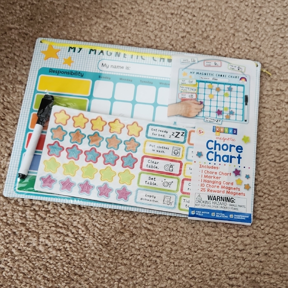 Magnetic Chore Chart with Star Magnets